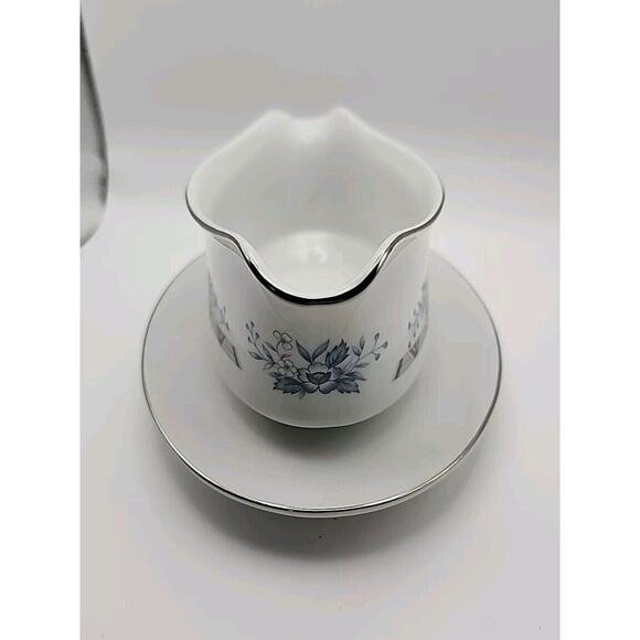 Vtg Seizan Blue Ridge Oval Gravy Boat/Sauce Bowl with Underplate, 9" Porcelain - Picture 7 of 7